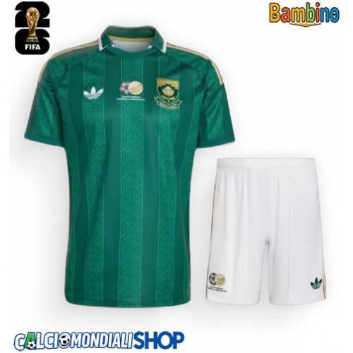 Maglie da calcio Sudafrica Seconda Maglia Bambino Mondiali 2026  Manica Corta + Pantaloni corti)
